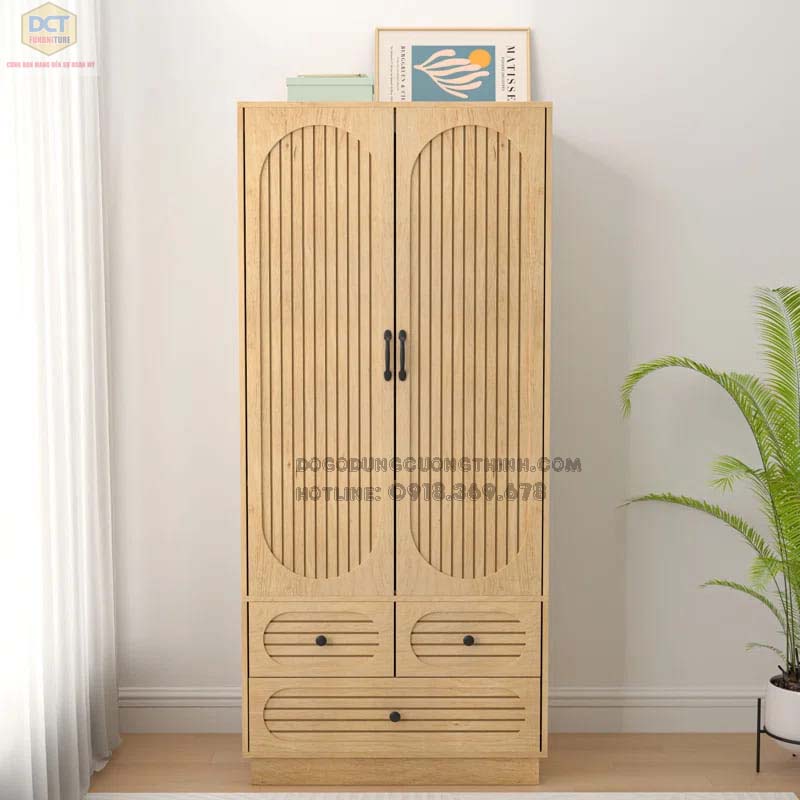 Mẫu tủ áo nhỏ gọn 2 cánh TA43 hiện đại